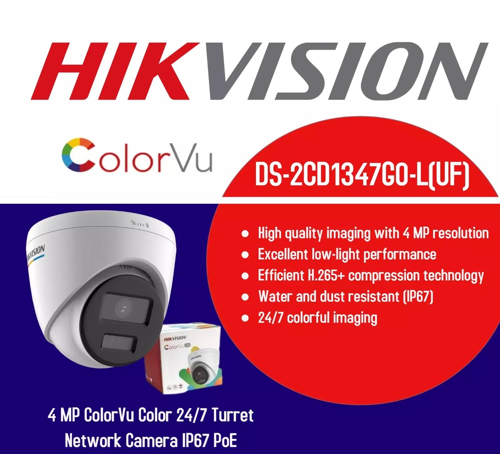 Hikvision 4 MP ColorVu DS-2CD1347G0-L