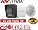 HIKVISION 2 MP Smart Hybrid Light Outdoor Bullet Network IP CCTV Camera Built-in Mic. with Day/Night Color Vision, Motion Detection [DS-2CD1023G2-LIU] + USEWELL RJ45, White