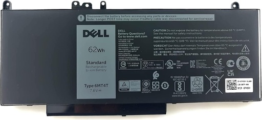 Batterie Originale Dell 62W 4 cellules Latitude E5270 E5570 E5470 Precision 15 3510 6MT4T 7V69Y TXF9M 79VRK HK6DV K3JK9 0D074 CHWGG
